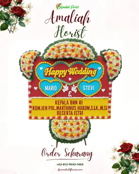Papan Bunga Pernikahan Bendet